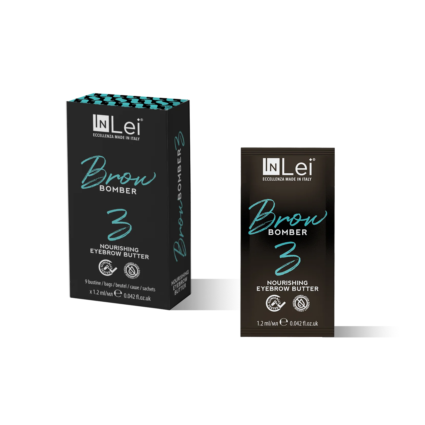 InLei BROW BOMBER 3 SINGLE DOSE nourishing eyebrow butter 9 x 1.2 ml